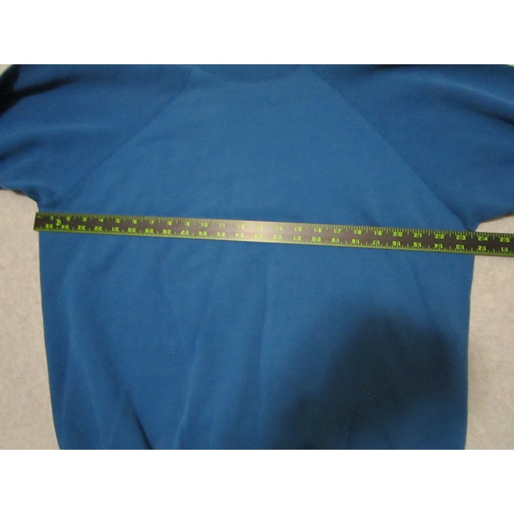 Vintage 90s Sweater Mens Extra Large Blue‎ Blank Raglan Crewneck Hanes USA Made - Picture 4 of 7